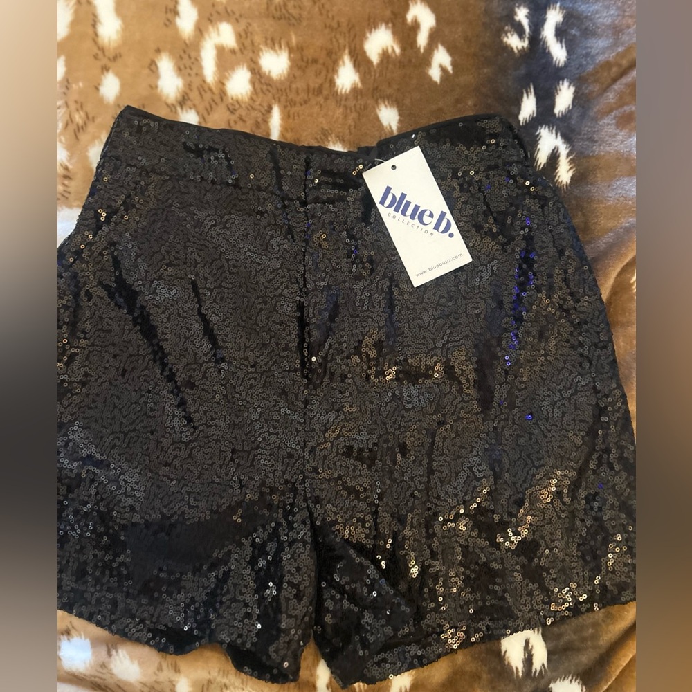 Blue B Black Sequin Shorts
